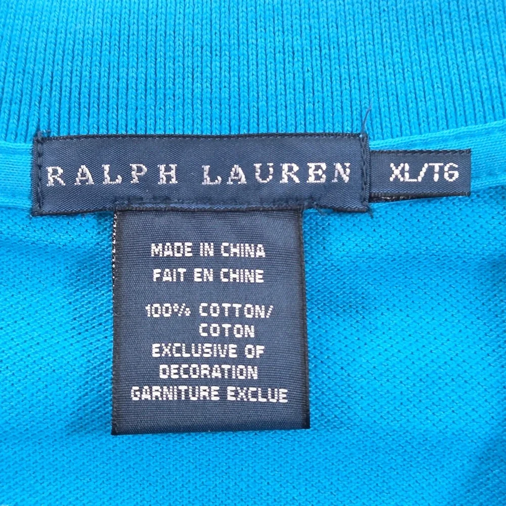 Ralph Lauren Polo‎ Shirt Youth XL Blue Orange Big Pony Rugby # 3